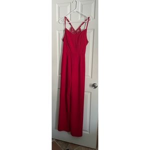 Red Jumper with lace racer back